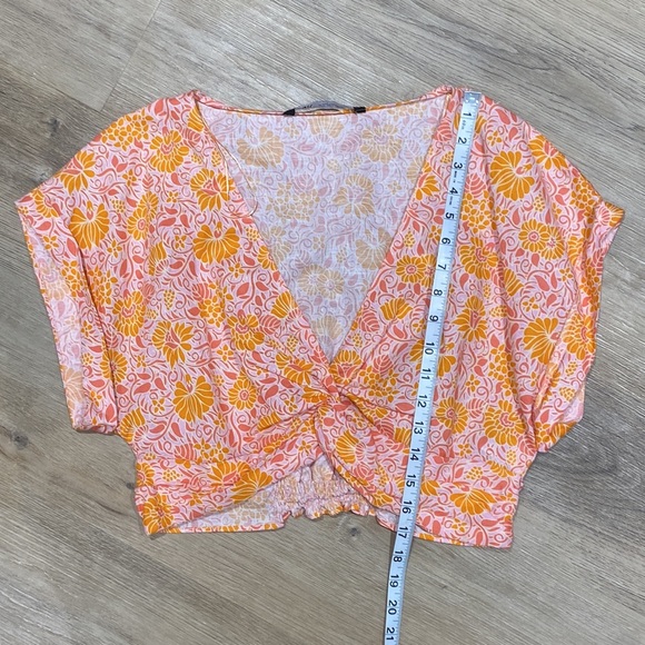 NWOT Zara Linen Floral Cropped Top - Picture 9 of 10